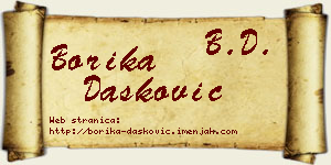Borika Dašković vizit kartica